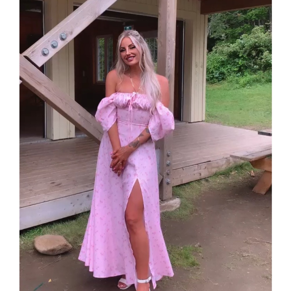 Pink Floral Maxi Dress